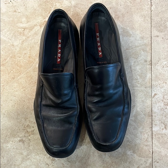 Prada Men's Black Leather Loafers - Picture 1 of 8
